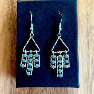 Zuni turquoise inlay earrings